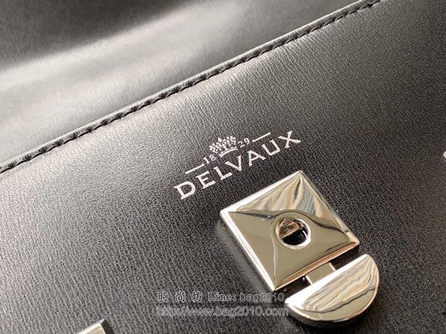 DELVAUX女包 比利時品牌 Tempete手袋 柔軟牛皮 德爾沃女手提包 中號手拎包 Delvaux單肩斜挎包 TP0028黑銀扣  fcs1226